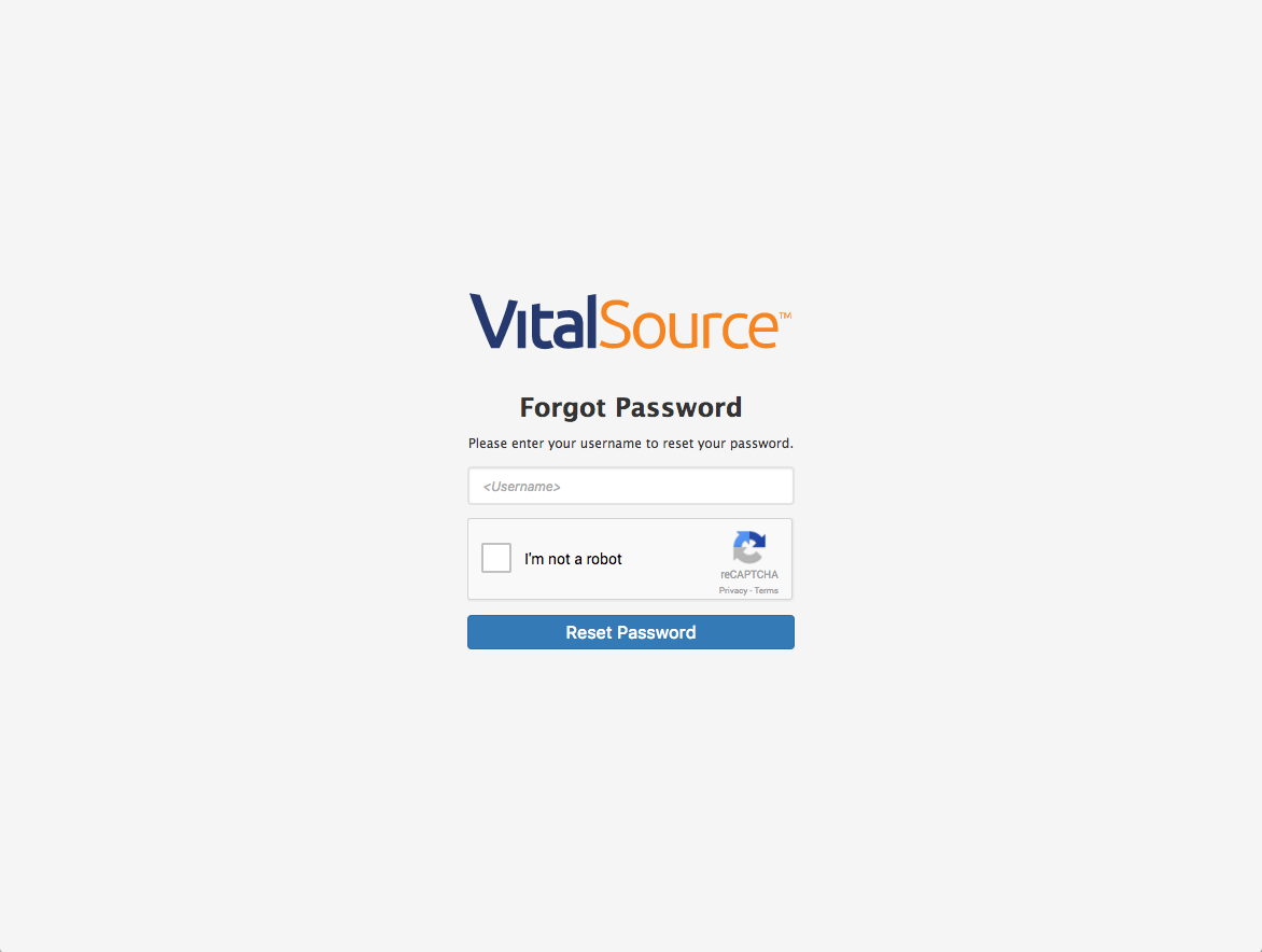 Forgot password screen