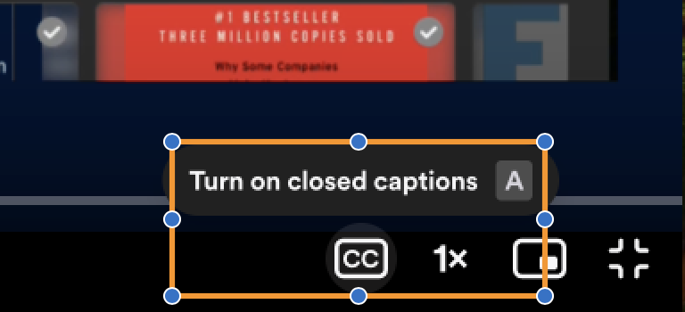 video transcript screen