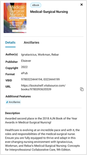 Book details screenshot