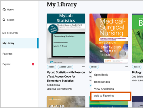 Dropdown Menu add to favorite selected