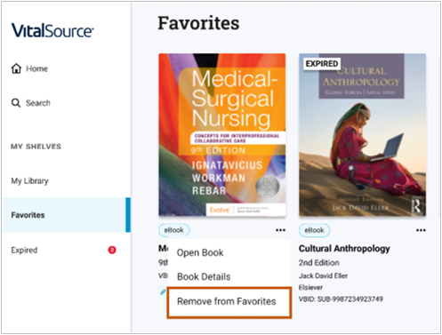Dropdown Menu remove from favorite selected