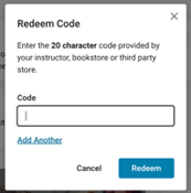 redemption code bar
