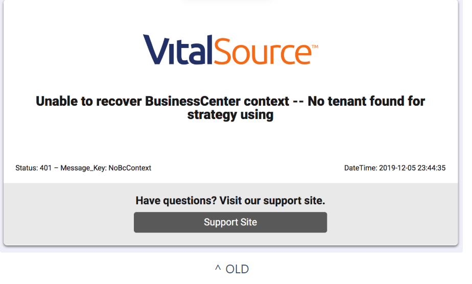 Unable to recover BusinessCenter screen