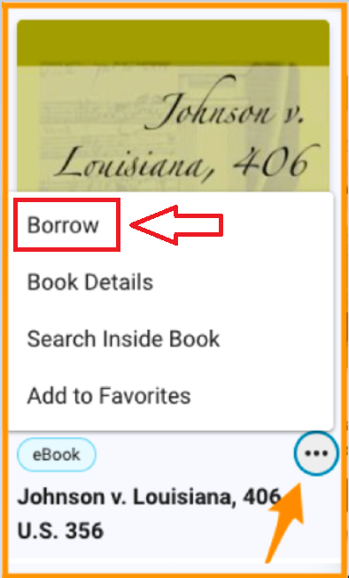 Borrow Option in menu