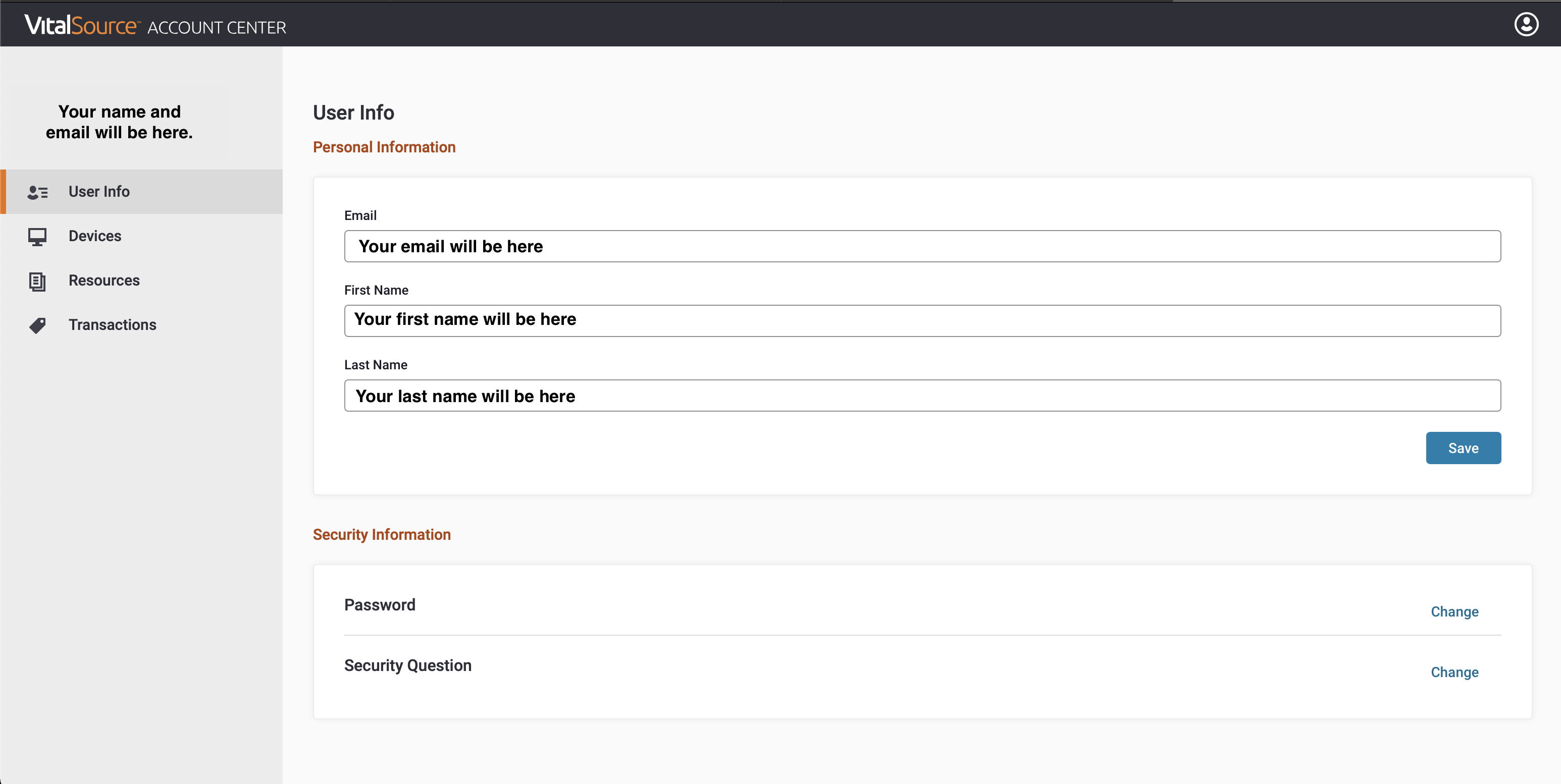 user info page 