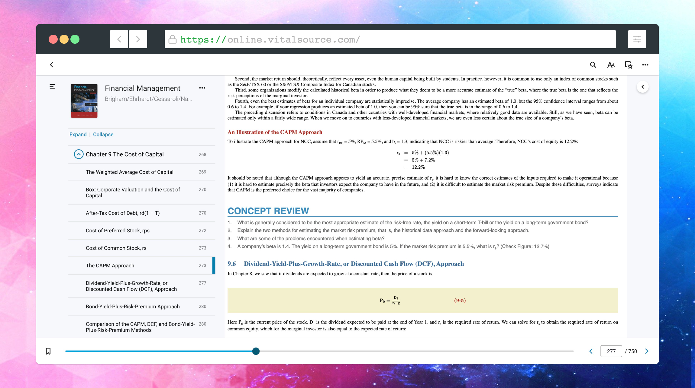 Table of content view
