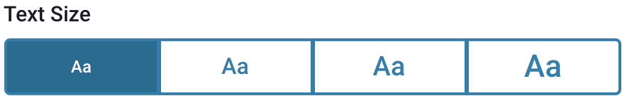 Text Size Options bar 