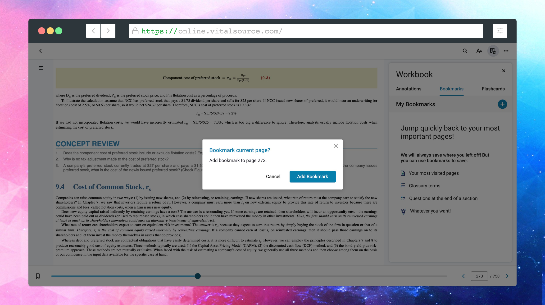 Add bookmark prompt