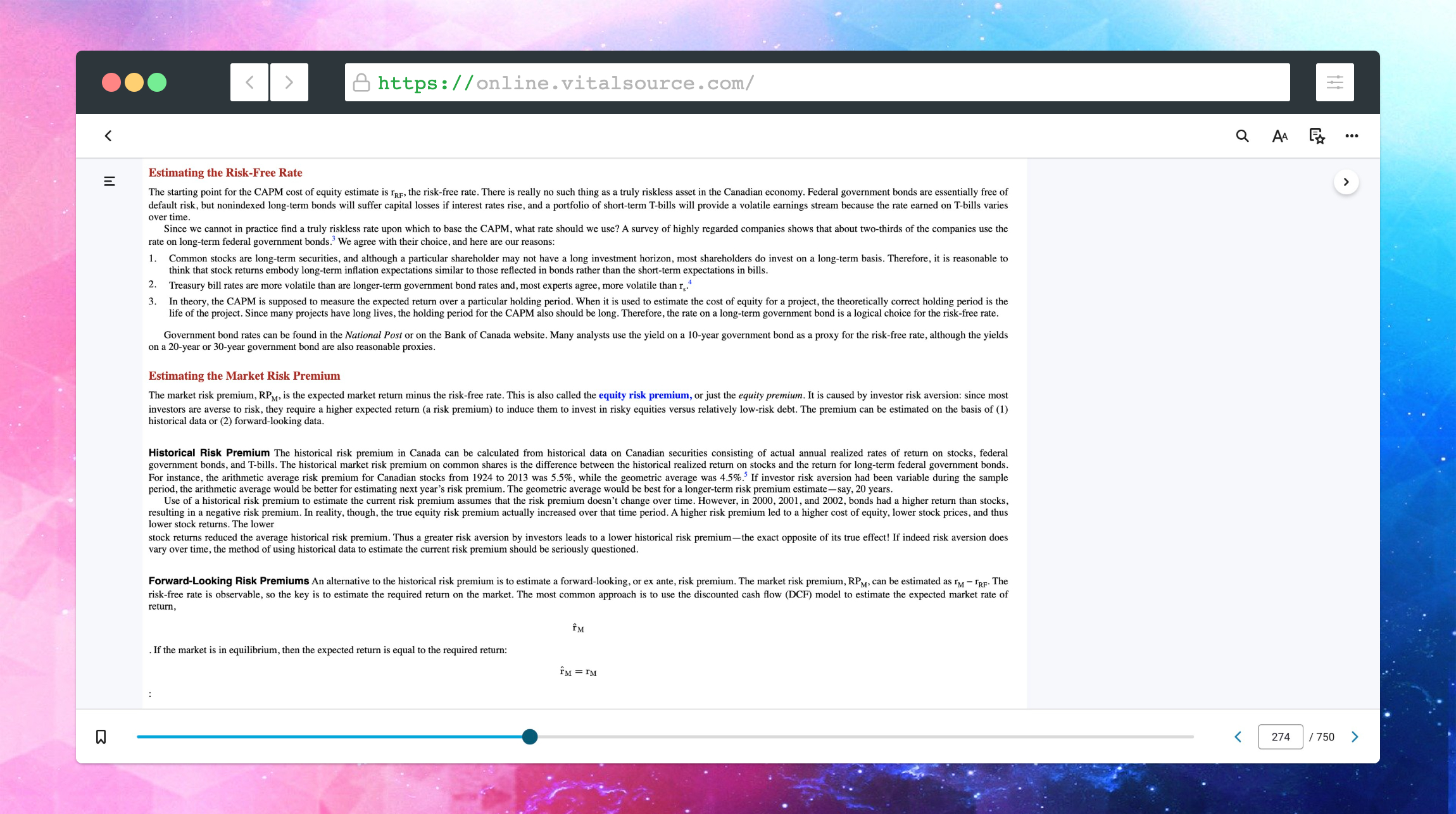 No notes on the margin on Etextbooks screenshot