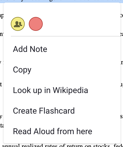 Add notes buttons