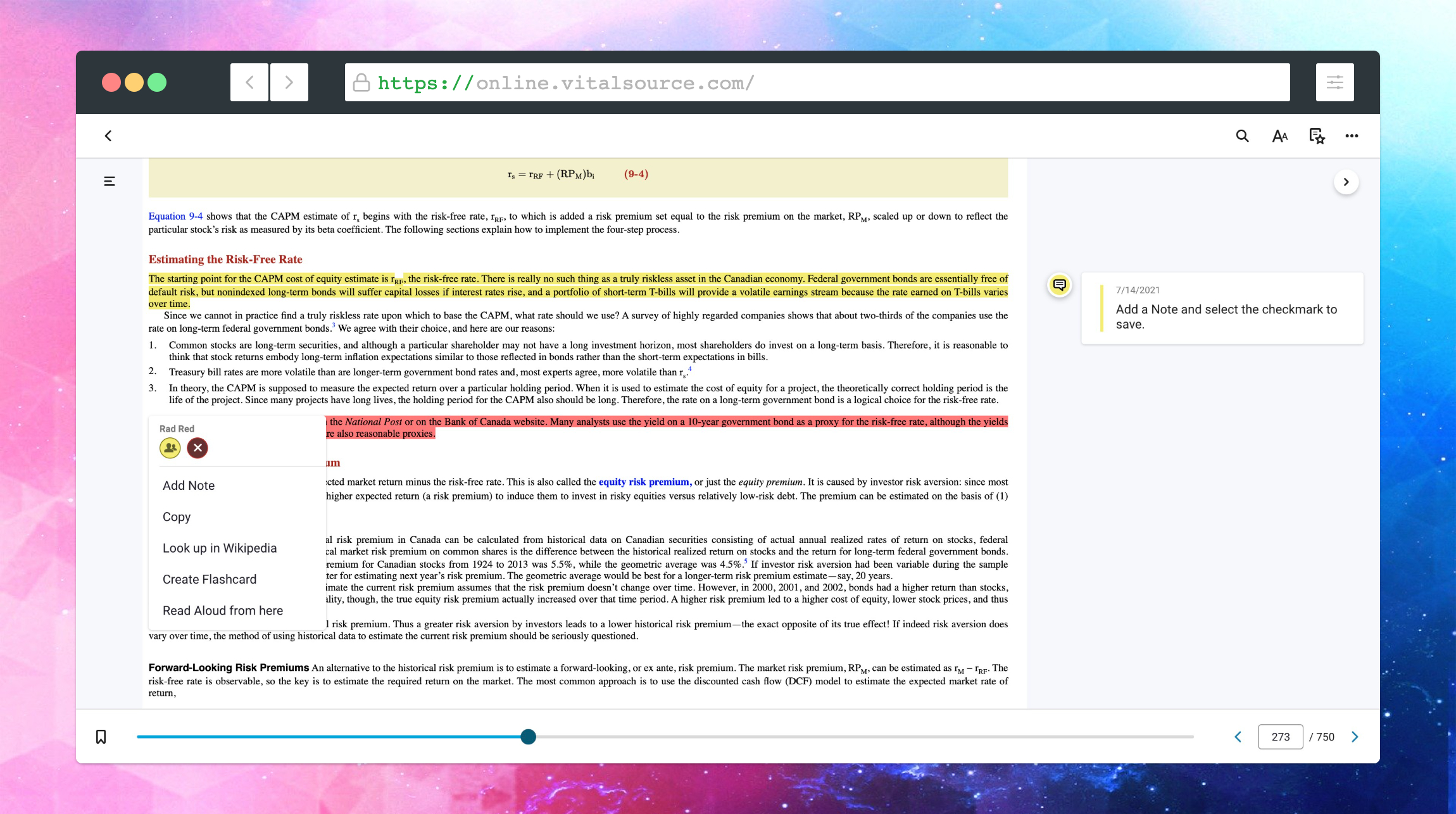 Add a note to an already highlighted note screen