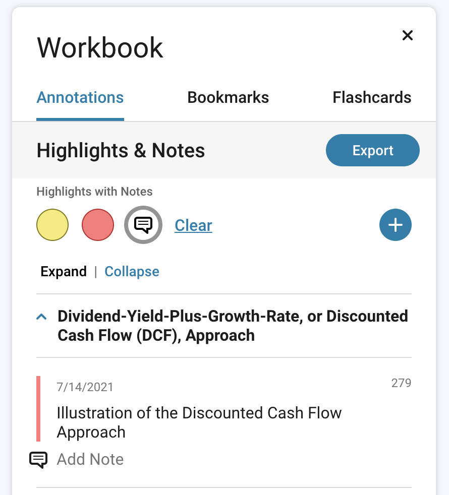 Workbook dropdown menu
