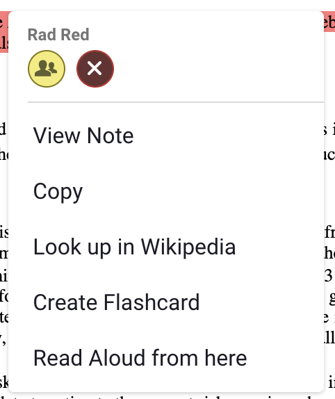 drop down menu for flashcard