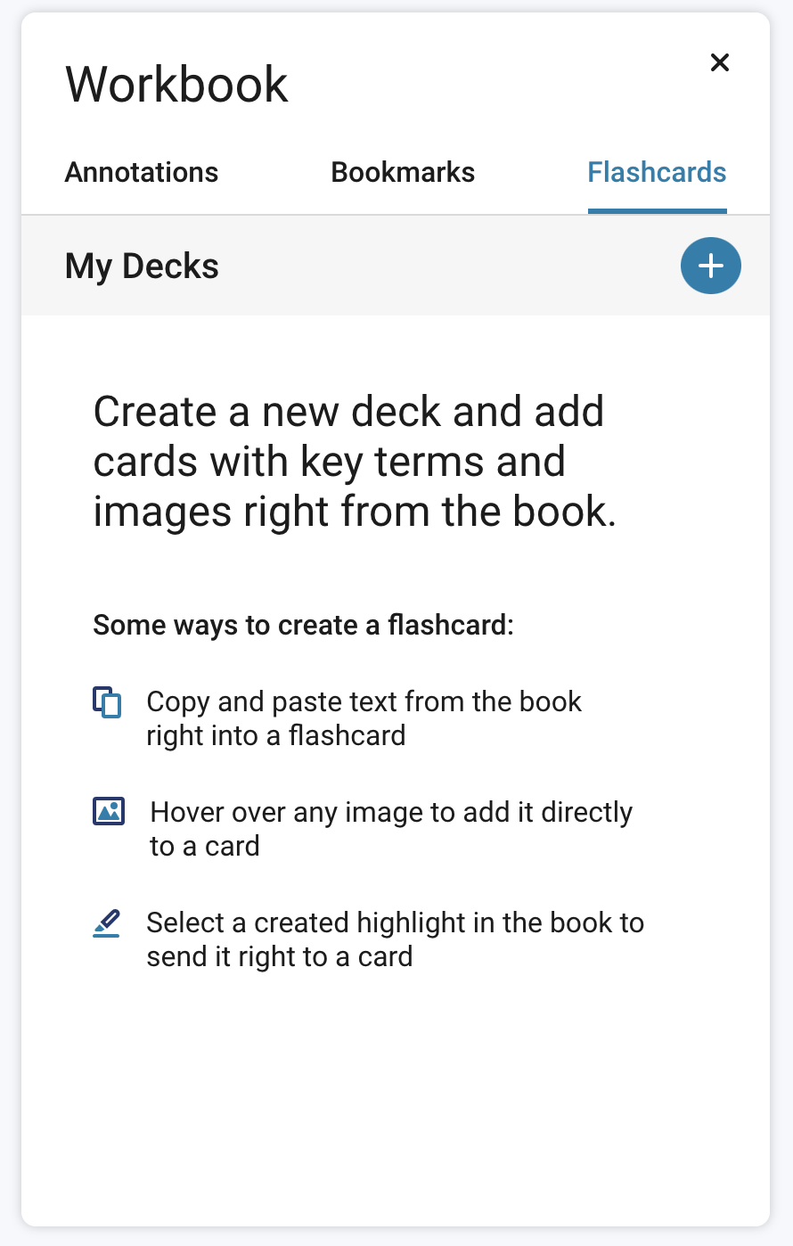 Create a new flashcard menu