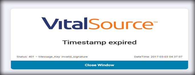 Timestamp expired screen
