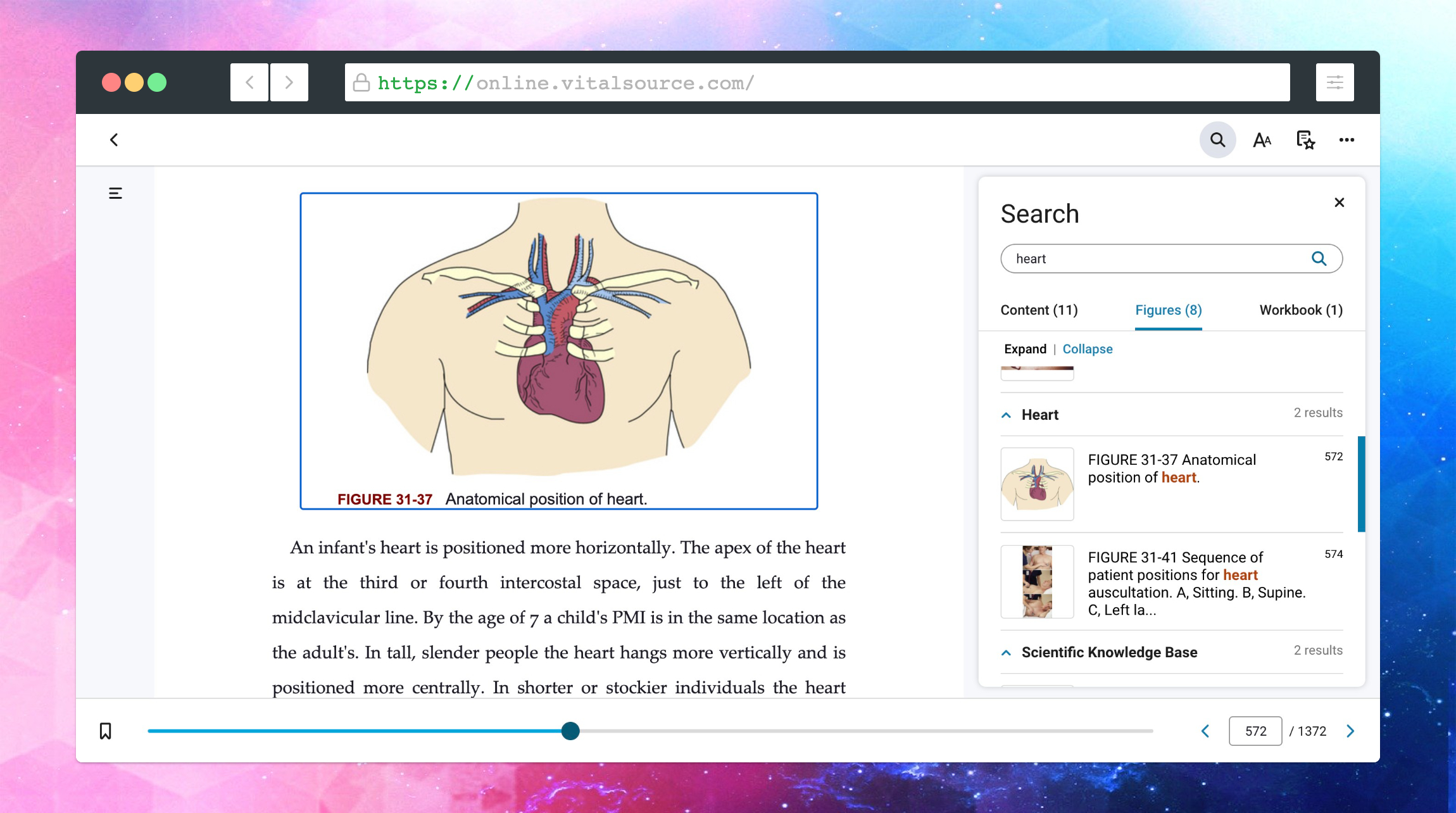 Book reader screen with Figures