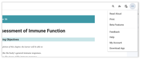Offline access drop down menu