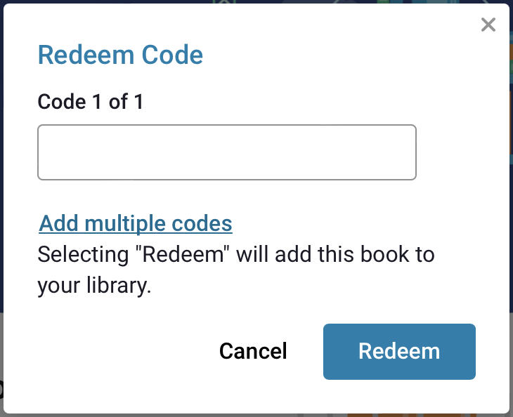 How to Redeem a Code – VitalSource Support